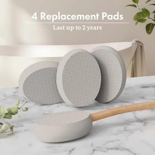 AmazerBath Lotion Applicator for Back, Feet, 4 Replaceable Pads with Long Handle, Gray | Applies Lotion Evenly thumbnail 6