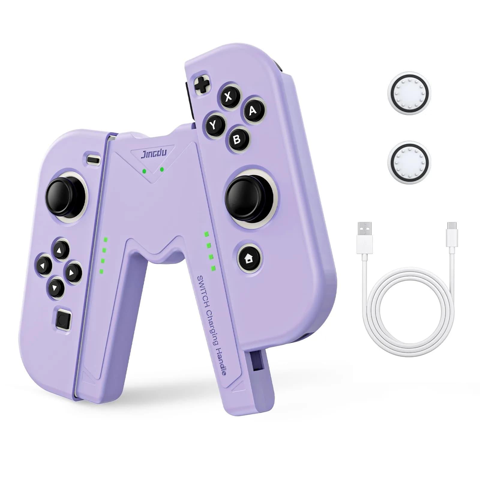 JINGDU Purple Joy-Con Charging Grip for Nintendo Switch & OLED | 45W Fast Charging — Purple
