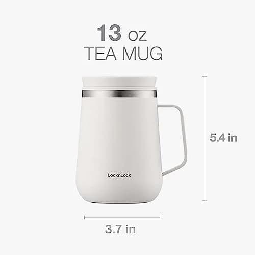 LocknLock Metro Tea Mug Mint 400ml (13oz) | Double Wall Stainless Steel Insulated Tumbler with Tea Infuser thumbnail 6