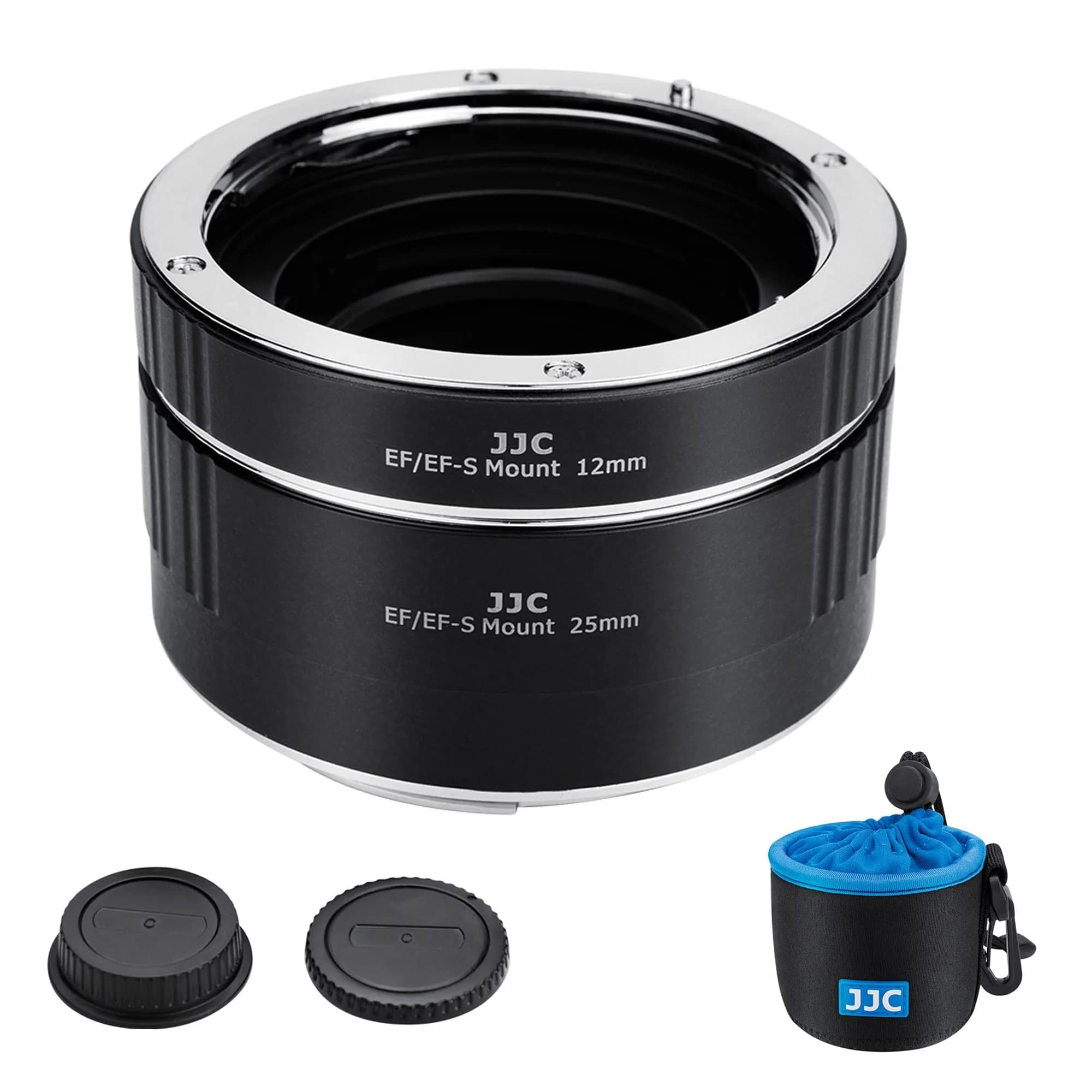 JJC Auto Focus Macro Extension Tube Set for Canon EF/EF-S Mount (12mm & 25mm) | Converts Lenses for Macro Photography