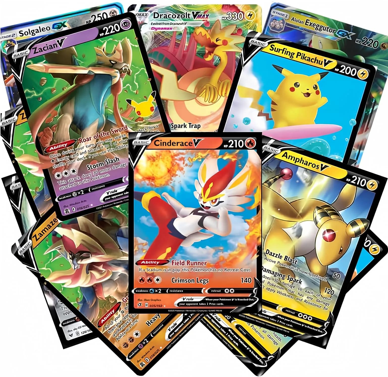 Pokémon Cards - 50 Card Assorted Lot with Guaranteed V Pokémon | Collectible Strategy Card Game