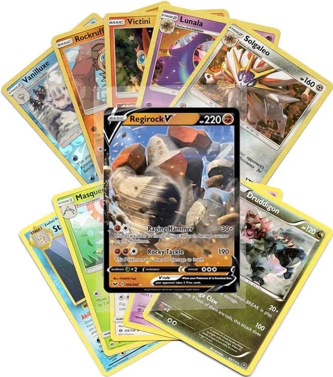 Pokémon Cards - 50 Card Assorted Lot with Guaranteed V Pokémon | Collectible Strategy Card Game thumbnail 3