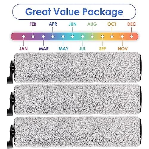 MIBUMIKI Replacement Brush Rollers for Tineco iFloor 3/Floor One S3/iFloor 2 (3-Pack, 0.6 lb) | High-Density Microfiber for Hard Floors thumbnail 4