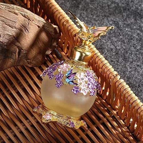 TEAMWILL Vintage Purple Butterfly Perfume Bottle 25ml (0.85 Fl Oz) | Decorative Glass Oil & Perfume Applicator thumbnail 3