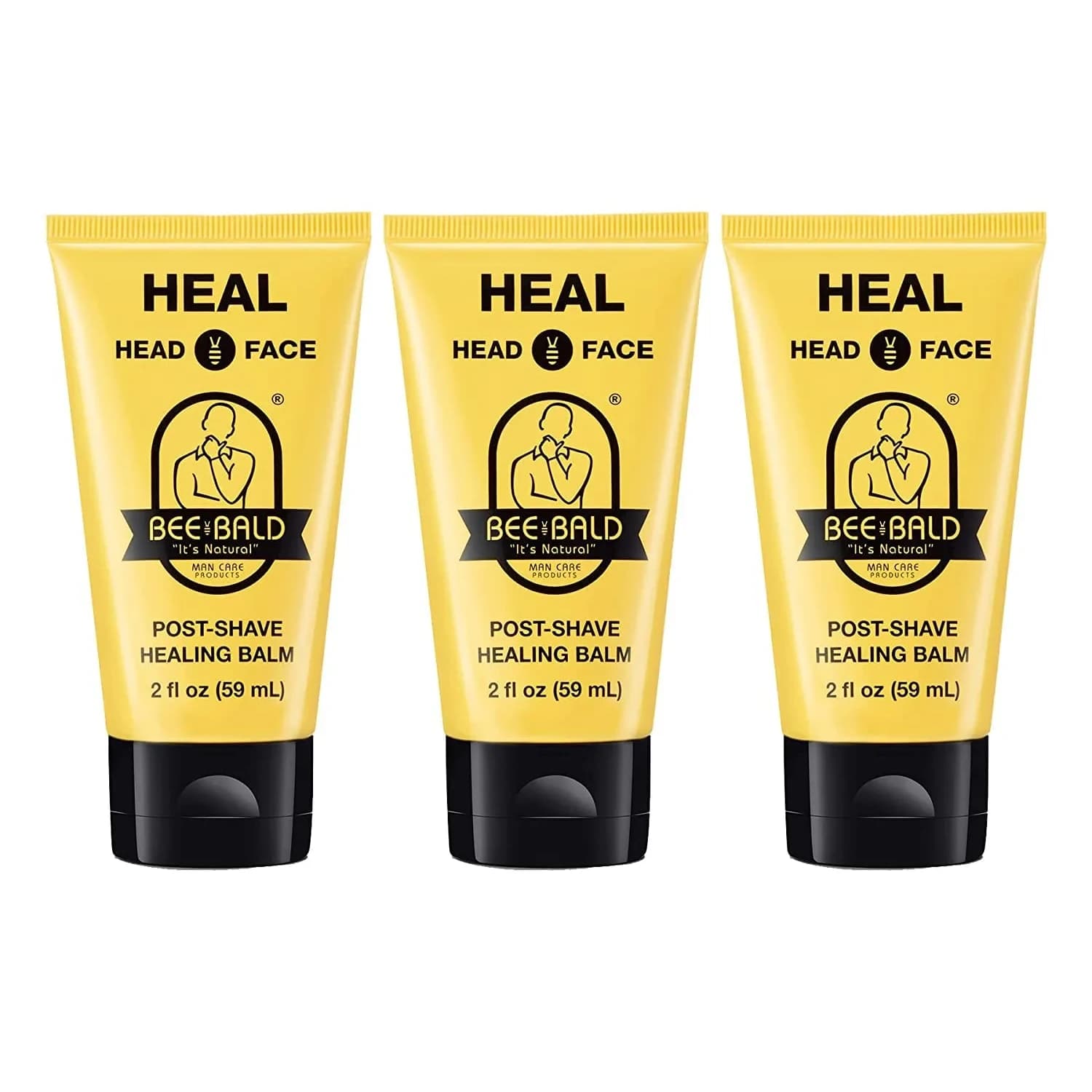 Bee Bald HEAL Aftershave Balm for Men | 177ml (6 fl oz) Pack of 3