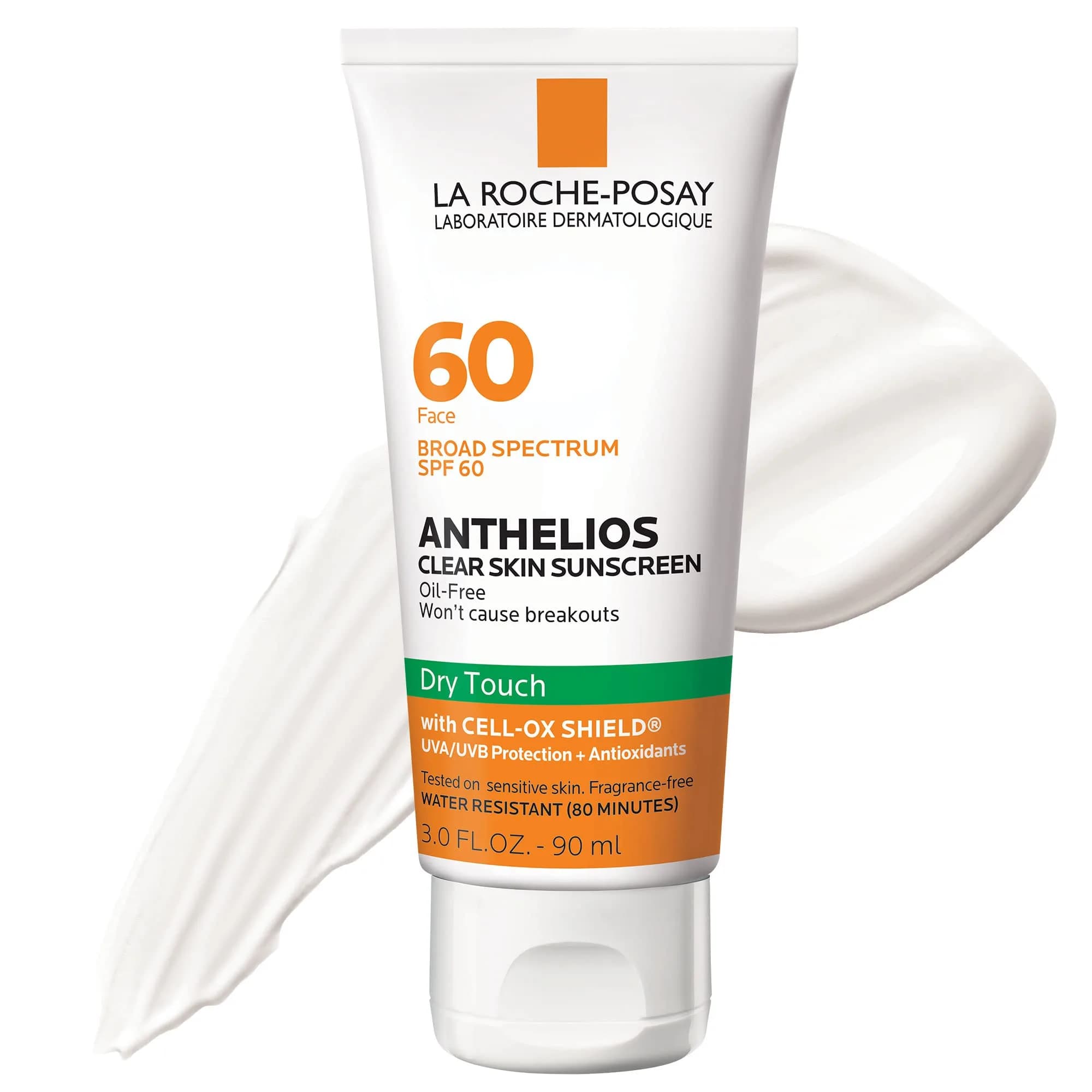 La Roche-Posay Anthelios Clear Skin Oil-Free Face Sunscreen SPF 60 50ml (1.7 Fl Oz) | Matte Finish for Oily Skin — White
