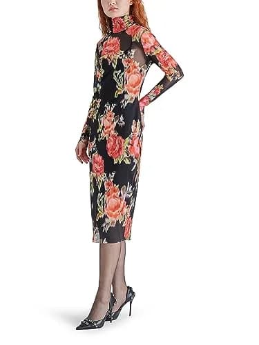 Steve Madden Vivienne Dress, Faded Rose, X-Small | Psychedelic Dreams Mesh Midi thumbnail 2