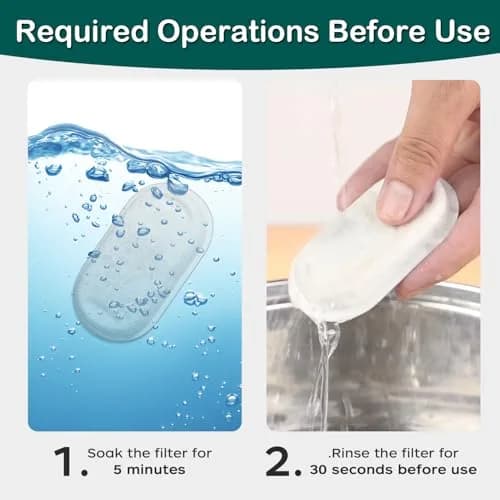 KANCHOU Cat Water Fountain Filter 32Pcs for 101oz/3L Stainless Steel Pet Fountain | 16 Filters + 16 Sponges thumbnail 5