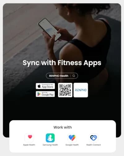RENPHO Elis 2X Smart Body Fat Scale 28cm (11") | Measures 7 Key Metrics, ITO Coating, Large Display thumbnail 8