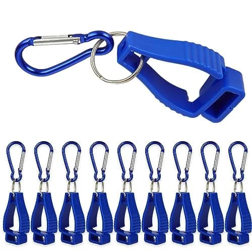 FVIEXE Blue 20PCS Glove Clips for Work | Heavy Duty Plastic & Metal Carabiner thumbnail 1