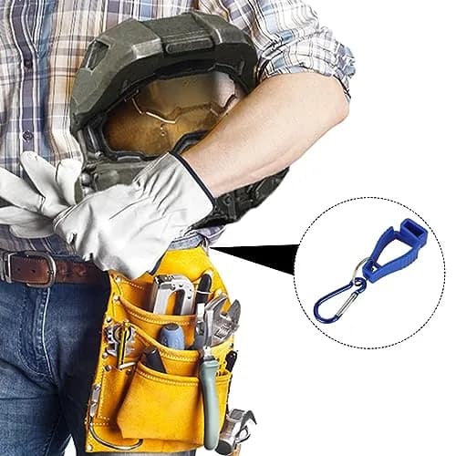 FVIEXE Blue 20PCS Glove Clips for Work | Heavy Duty Plastic & Metal Carabiner thumbnail 7