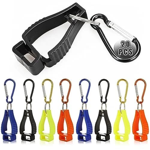 FVIEXE 20PCS Work Glove Clips with Metal Carabiner & Plastic Grip | 4 Colors thumbnail 1