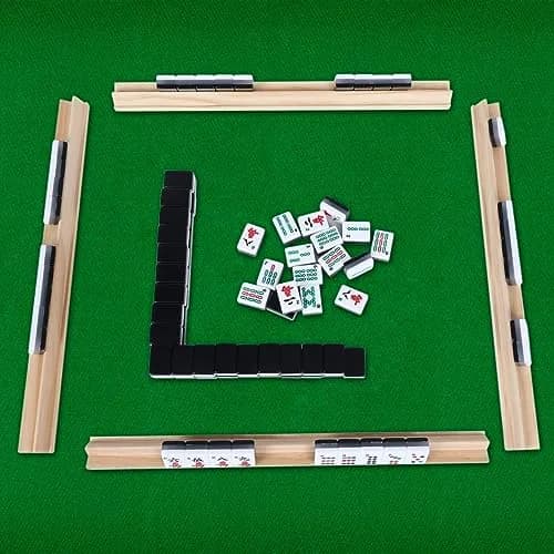 GOTHINK Wooden Mahjong Tiles Racks Set of 4 | Premium Pine, 17x1.2x0.8 inches, Organize & Focus thumbnail 6