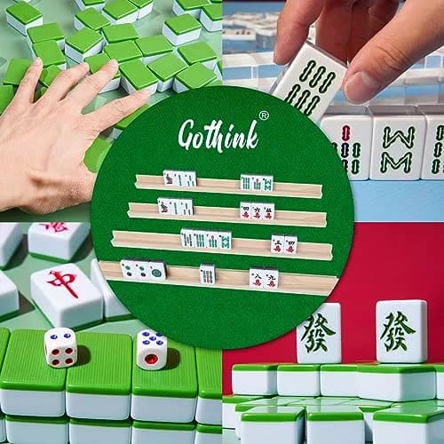 GOTHINK Wooden Mahjong Tiles Racks Set of 4 | Premium Pine, 17x1.2x0.8 inches, Organize & Focus thumbnail 7