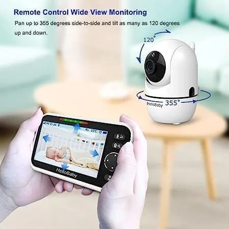 HelloBaby HB6550-2 Upgrade Baby Monitor with 2 Cameras | 5-inch IPS Screen, 1000ft Range, 30-Hour Battery thumbnail 7