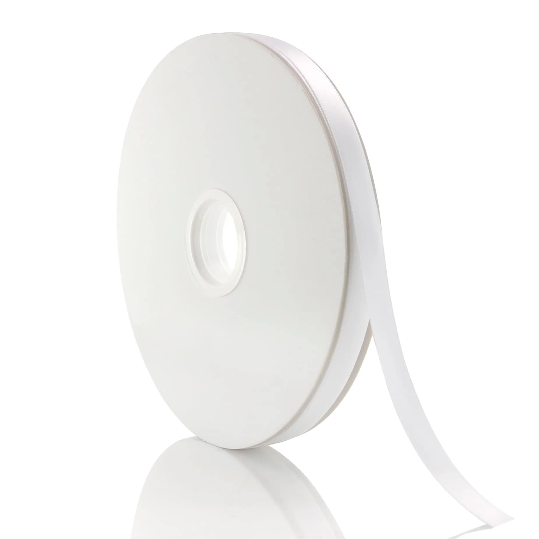 QingHan Double Faced White Satin Ribbon 3/8 Inch (9.5mm) 100 Yards Roll | Perfect for Crafts & Gift Wrapping