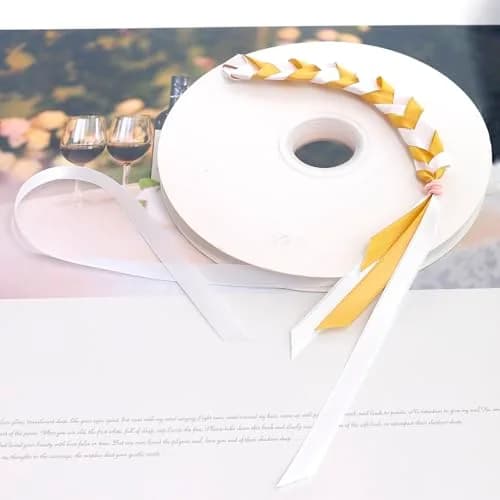 QingHan Double Faced White Satin Ribbon 3/8 Inch (9.5mm) 100 Yards Roll | Perfect for Crafts & Gift Wrapping thumbnail 5