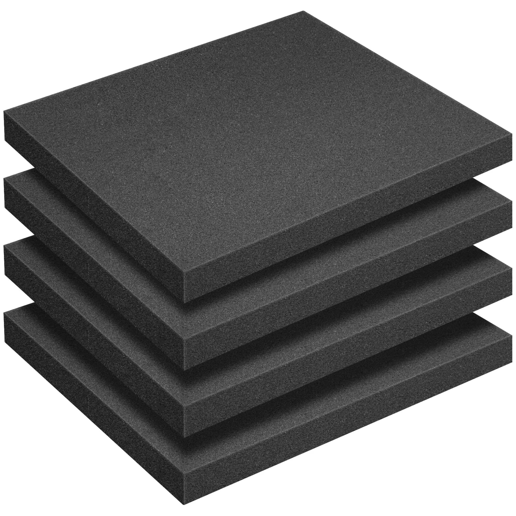 DECOHS Black Polyurethane Foam Sheet 3.81 cm (1.5 Inch) | 2 Pcs Cuttable Foam Inserts for Cases — 16x12x1.5Inch - 4Pcs