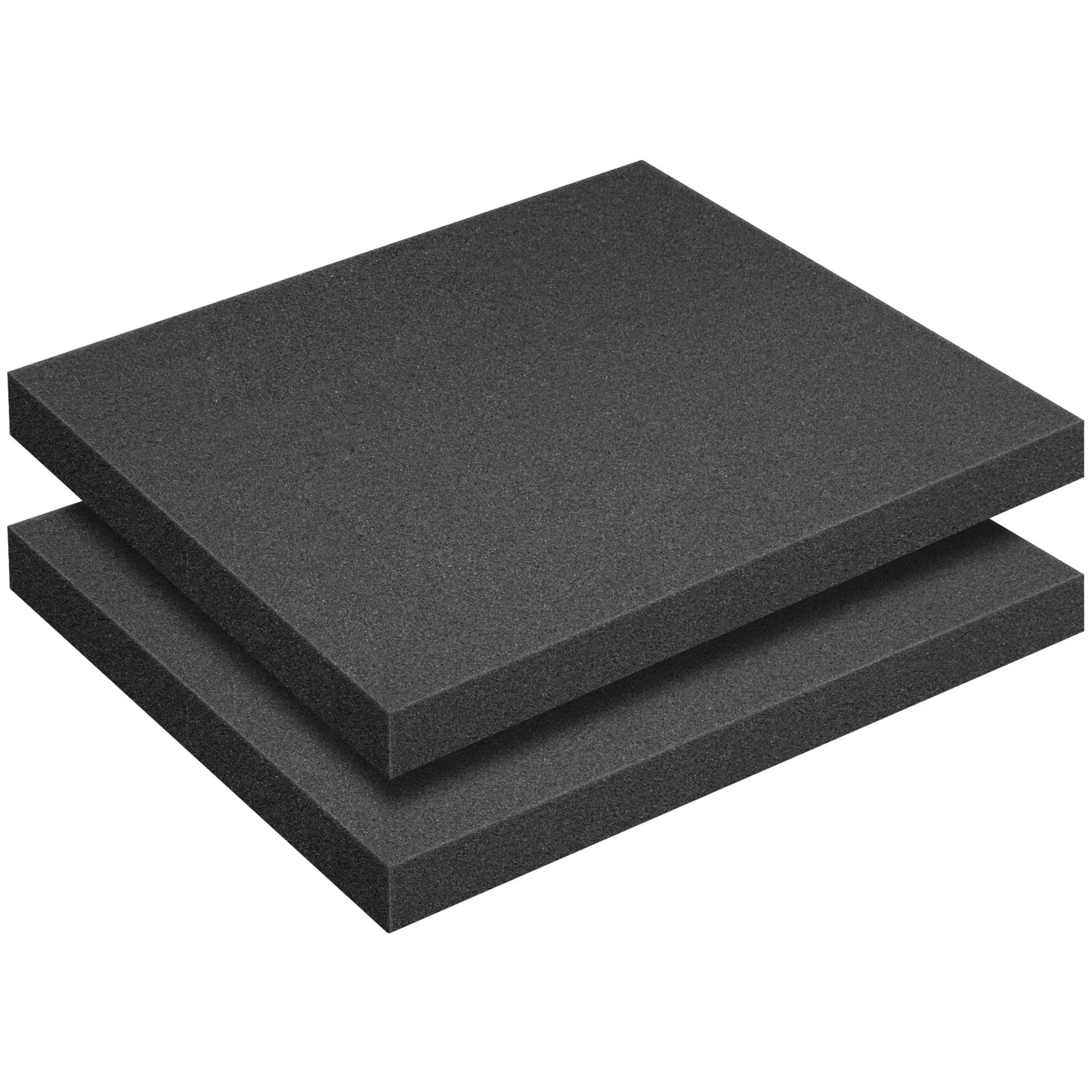 DECOHS Black Polyurethane Foam Sheet 3.81 cm (1.5 Inch) | 2 Pcs Cuttable Foam Inserts for Cases - main product image