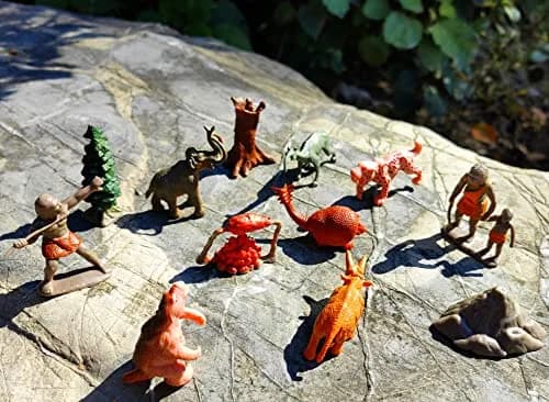 Qiandier Prehistoric Life Scene Toys Mammoth Saber-Toothed Tiger Wolf Figures 12 PCS | Educational Dinosaur Playset for Kids thumbnail 2