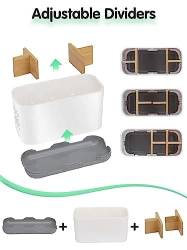 GFWARE Bamboo Divider Toothbrush Holder for Bathrooms | 5 Slots, Detachable, White thumbnail 7