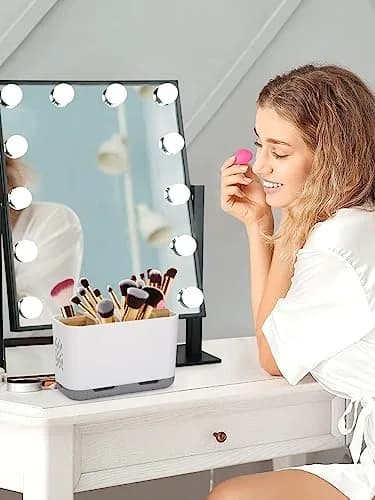 GFWARE Bamboo Divider Toothbrush Holder for Bathrooms | 5 Slots, Detachable, White thumbnail 8