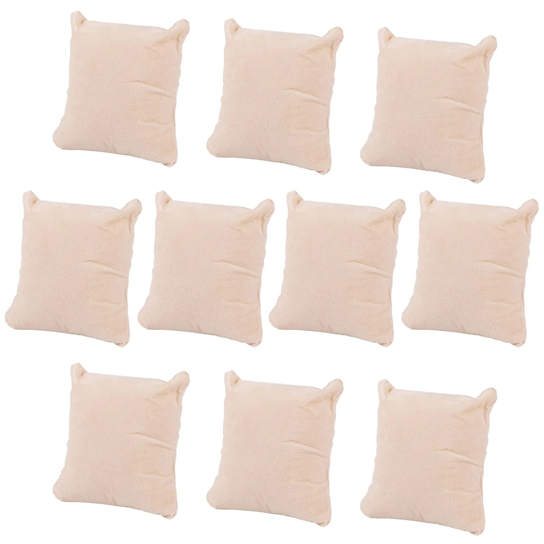 AUEAR Grey Velvet Watch Pillows 10 Pack | Jewelry Display Pillow for Gift Box — Beige