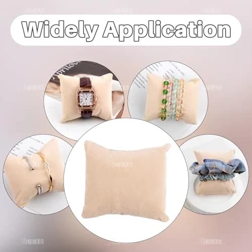 AUEAR Beige Velvet Watch Pillows for Jewelry Display | 10 Pack, 8.1cm x 7cm thumbnail 7