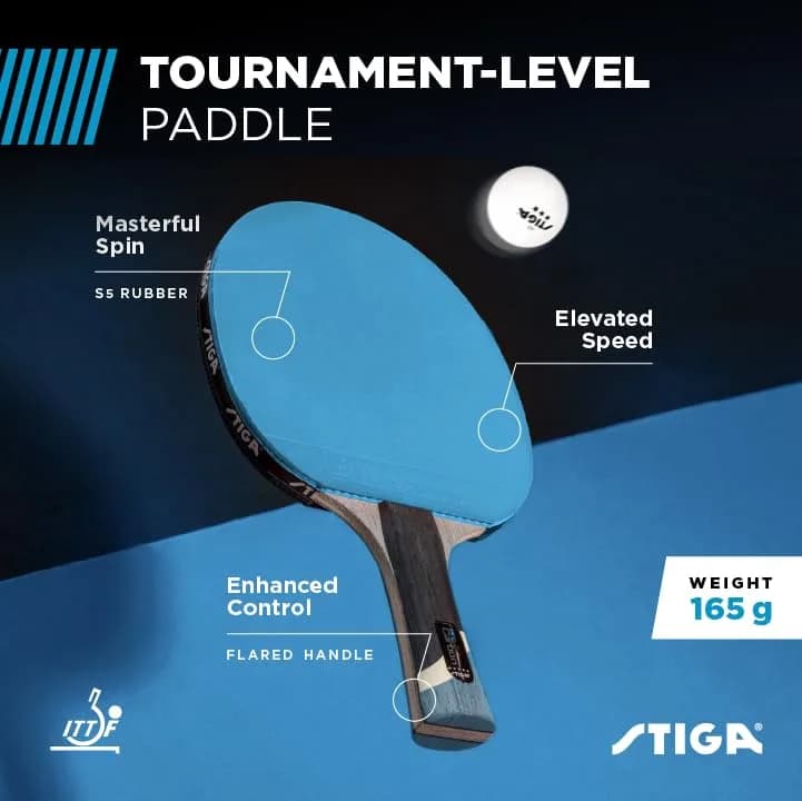 STIGA Pro Carbon Table Tennis Racket with Carbon Technology | Speed 99, Spin 100, Control 79 thumbnail 3