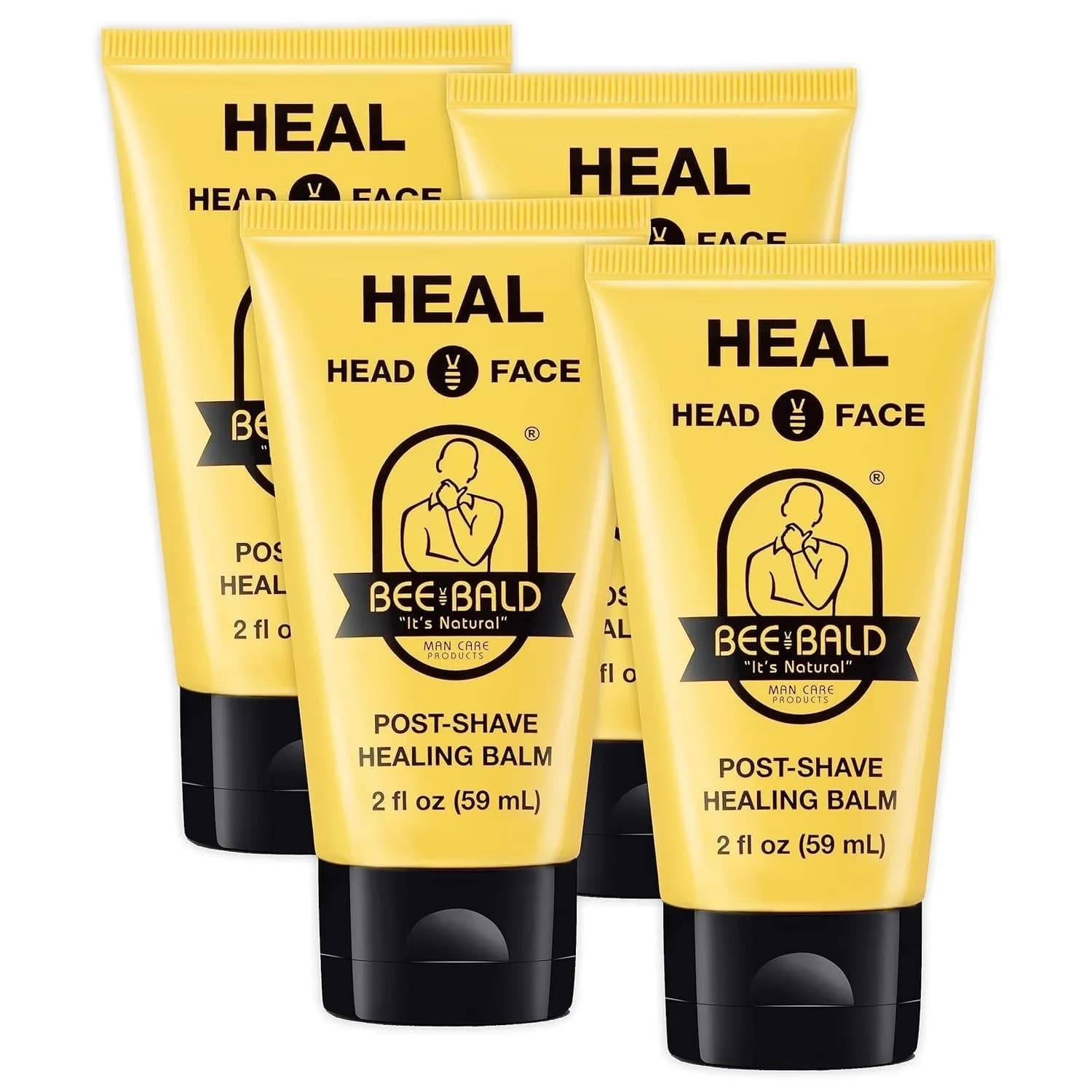 Bee Bald HEAL Aftershave Balm for Men, Post Shave Healing 2 fl oz (74ml) | Soothes Irritated Skin