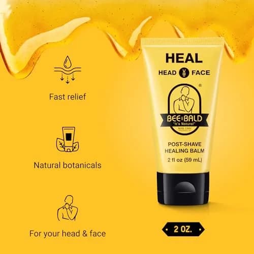 Bee Bald HEAL Aftershave Balm for Men, Post Shave Healing 2 fl oz (74ml) | Soothes Irritated Skin thumbnail 3