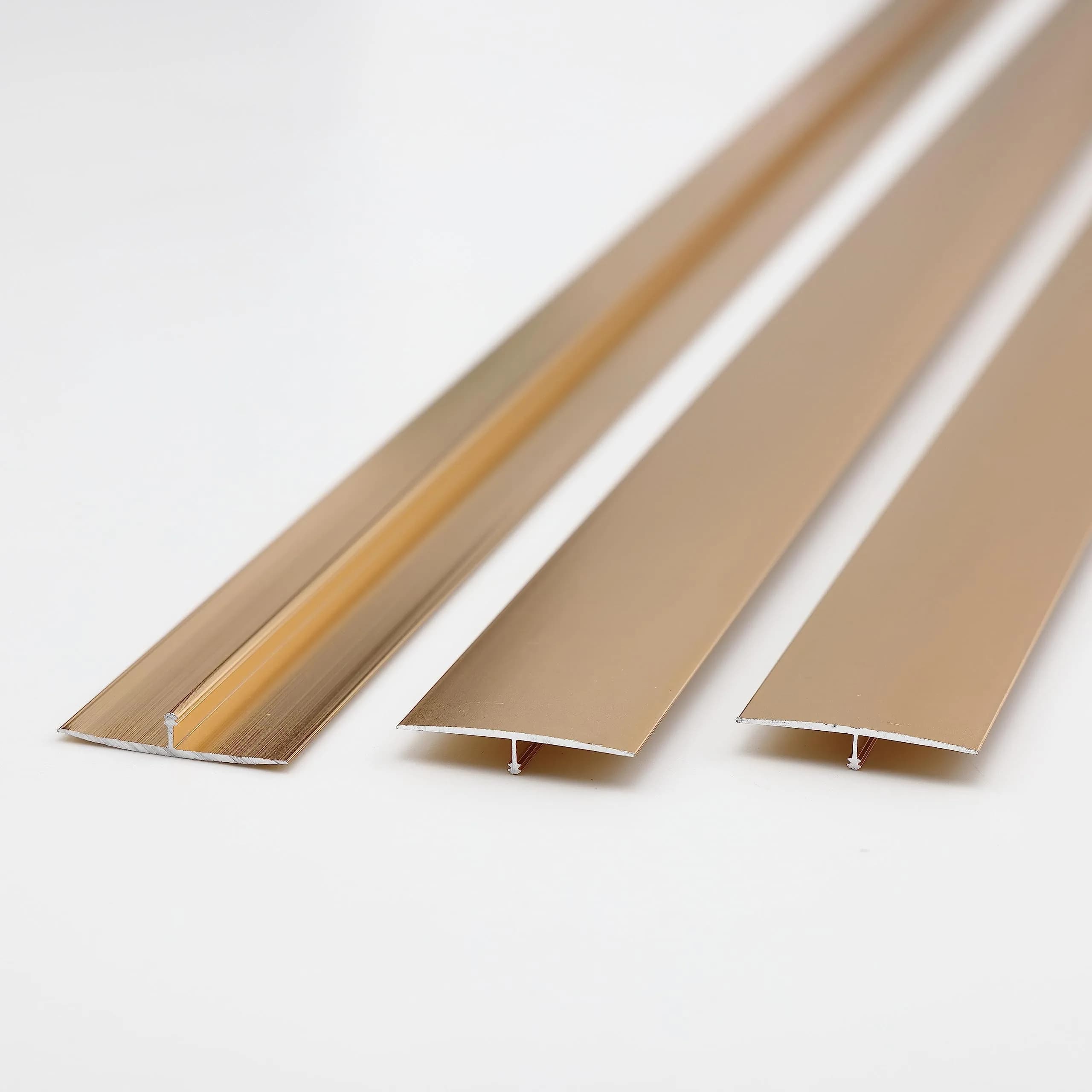 Gaahing Aluminum T Molding Floor Transition Strip 2.9ft (0.9m) x 1.6in (4cm) Matte Silver | 3-Pack for Laminate, Vinyl, Hardwood Floors — Matte Gold / 3pcs x 35.4 x 1.6in