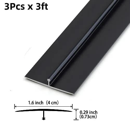 Gaahing Matte Black Aluminum T Molding Floor Transition Strip 2.7m (8.7ft) | Seamless Flooring Edging thumbnail 2