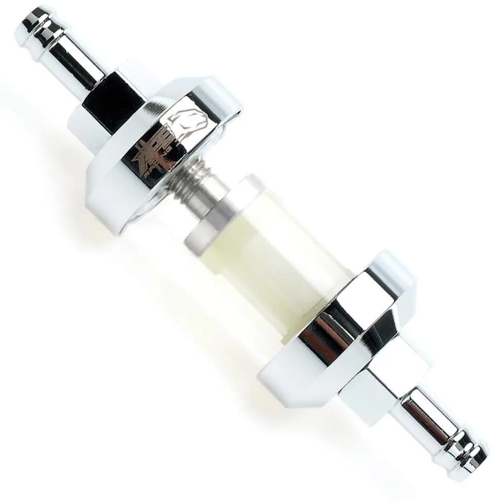 APE RACING Upgraded Billet Aluminum Fuel Filter 1/4" Inline, Chrome | Corrosion Resistance, Washable, High Flow thumbnail 3