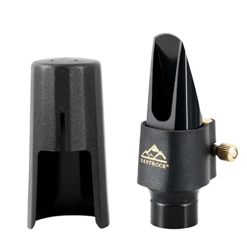 EASTROCK Alto Saxophone Mouthpiece Kit with Leather Ligature & Cap, Black | Professional Musical Instrument Accessory for Beginners & Musicians thumbnail 6