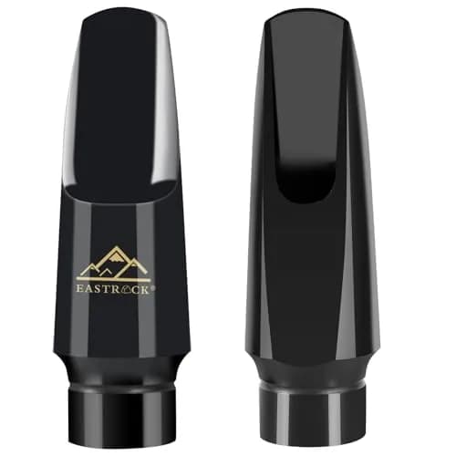 EASTROCK Alto Saxophone Mouthpiece Kit with Leather Ligature & Cap, Black | Professional Musical Instrument Accessory for Beginners & Musicians thumbnail 2