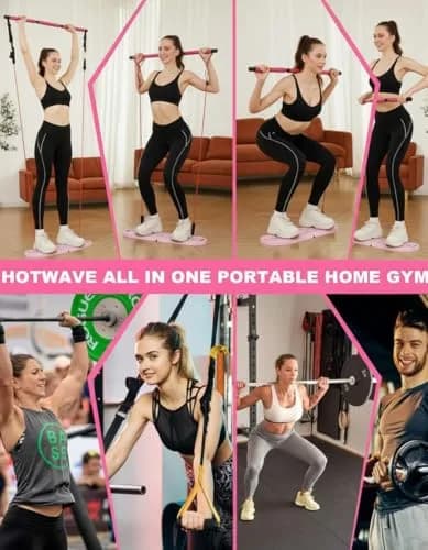 HOTWAVE Push Up Board, Foldable Portable 20 in 1 Fitness System with Resistance Bands thumbnail 3