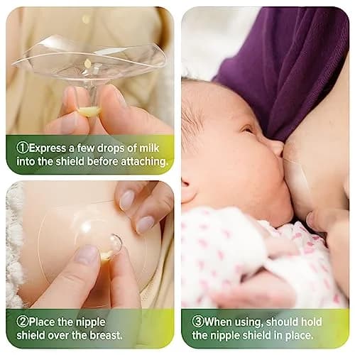 haakaa Nipple Shields for Nursing with Storage Case, 24mm (0.85 Fl Oz) | Ultra-Thin Food-Grade Silicone for Latch Issues thumbnail 5