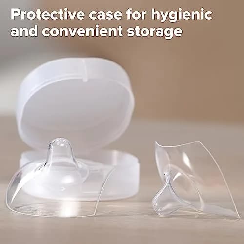 haakaa Nipple Shields for Nursing with Storage Case, 24mm (0.85 Fl Oz) | Ultra-Thin Food-Grade Silicone for Latch Issues thumbnail 7