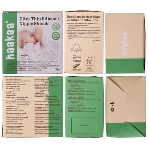 haakaa Nipple Shields for Nursing with Storage Case, 24mm (0.85 Fl Oz) | Ultra-Thin Food-Grade Silicone for Latch Issues thumbnail 8
