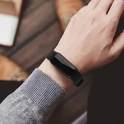 Meliya Fitbit Inspire 3 Bands Women Men | Soft Silicone Sport Strap, Adjustable, Black thumbnail 6