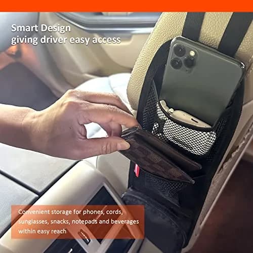 Luckybay Car Seat Side Organizer 2 Pack | Universal Fit for Cars, SUVs & Trucks thumbnail 5