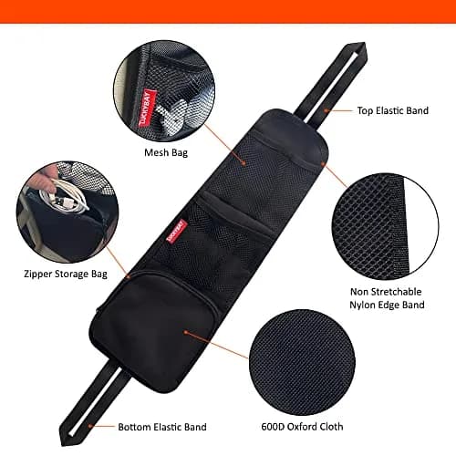 Luckybay Car Seat Side Organizer 2 Pack | Universal Fit for Cars, SUVs & Trucks thumbnail 2