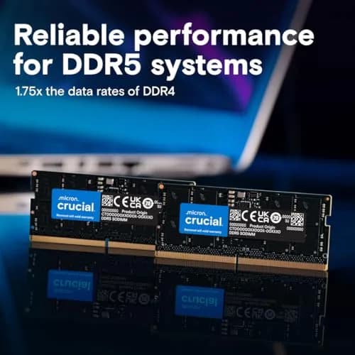 Crucial 16GB DDR5 RAM Laptop Memory Kit (2x8GB) 5600MHz 16GB (2x8GB) 16 GB | High-Speed Performance for Gaming & Content Creation thumbnail 2