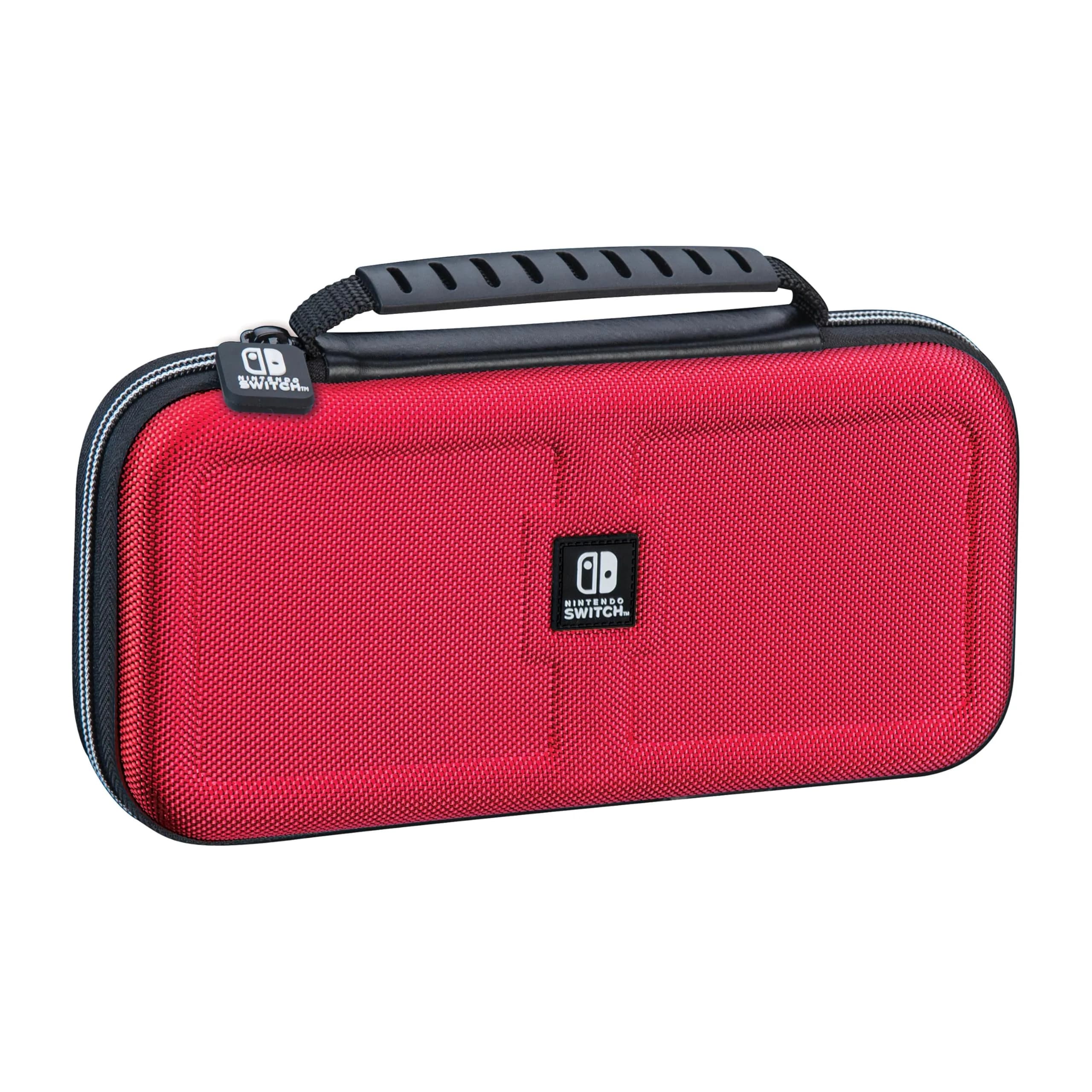 Game Traveler Deluxe Licensed Travel Case for Nintendo Switch OLED, Switch & Lite | Red Ballistic Nylon
