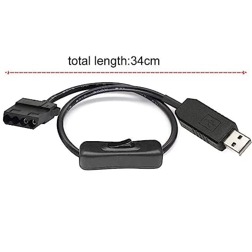 Gebildet Full Speed 12V Voltage Step-Up USB to 4-Pin PC Fan Cable | Power Adapter for Fans thumbnail 6