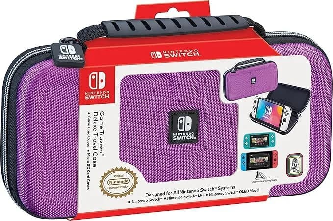 Game Traveler Deluxe Licensed Travel Case for Nintendo Switch OLED, Lite & Standard | Purple Ballistic Nylon thumbnail 2