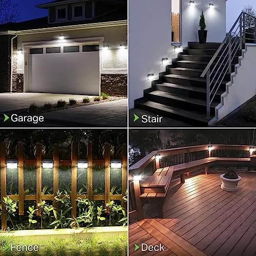 CLAONER Solar Lights Outdoor 10 Pack | Wireless Motion Sensor Waterproof Wall Lights thumbnail 2
