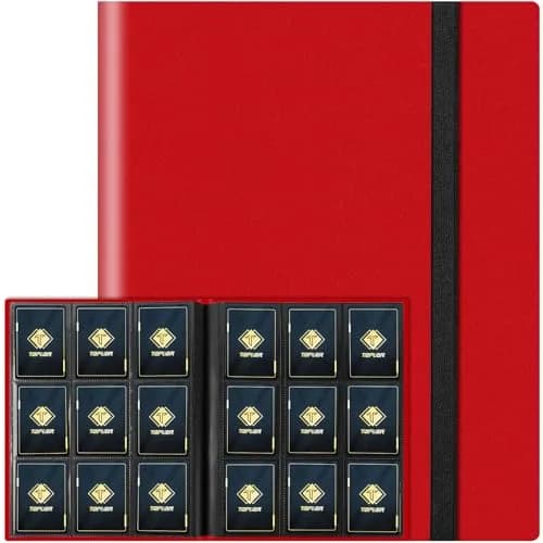 TiopLior Red 9-Pocket Trading Card Binder 360 Pockets | Acid-Free Polypropylene thumbnail 1
