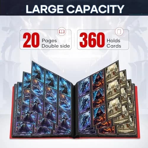 TiopLior Red 9-Pocket Trading Card Binder 360 Pockets | Acid-Free Polypropylene thumbnail 5